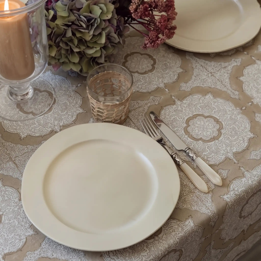 Hearthstone Beige Tablecloth