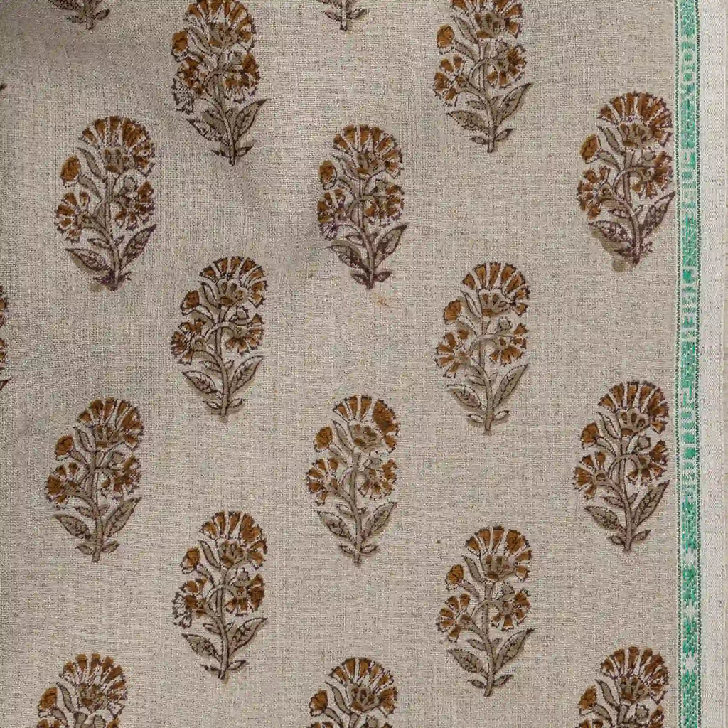Heirloom Garden Natural Linen Fabric by the Yard