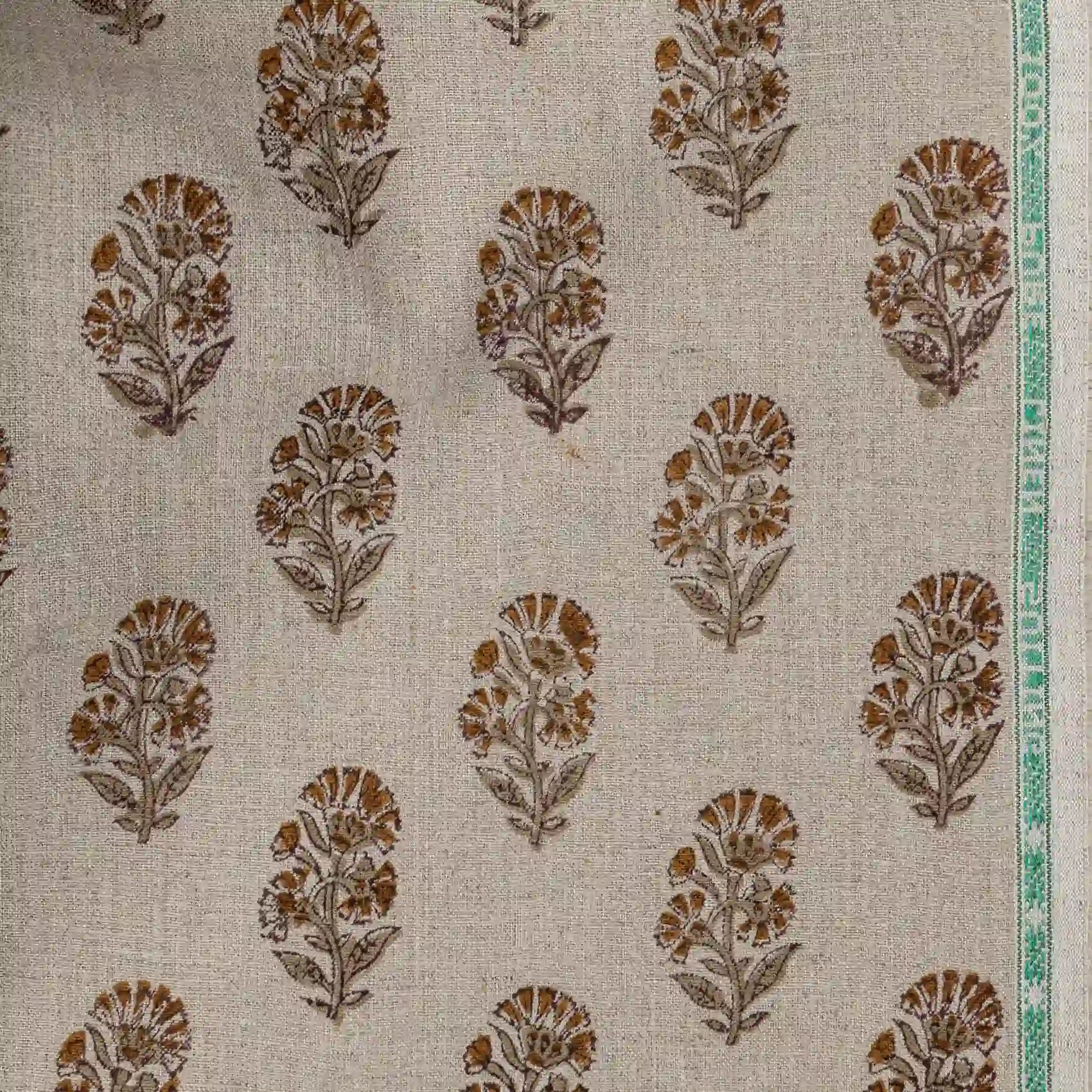 Heirloom Garden Natural Linen Fabric by the Yard