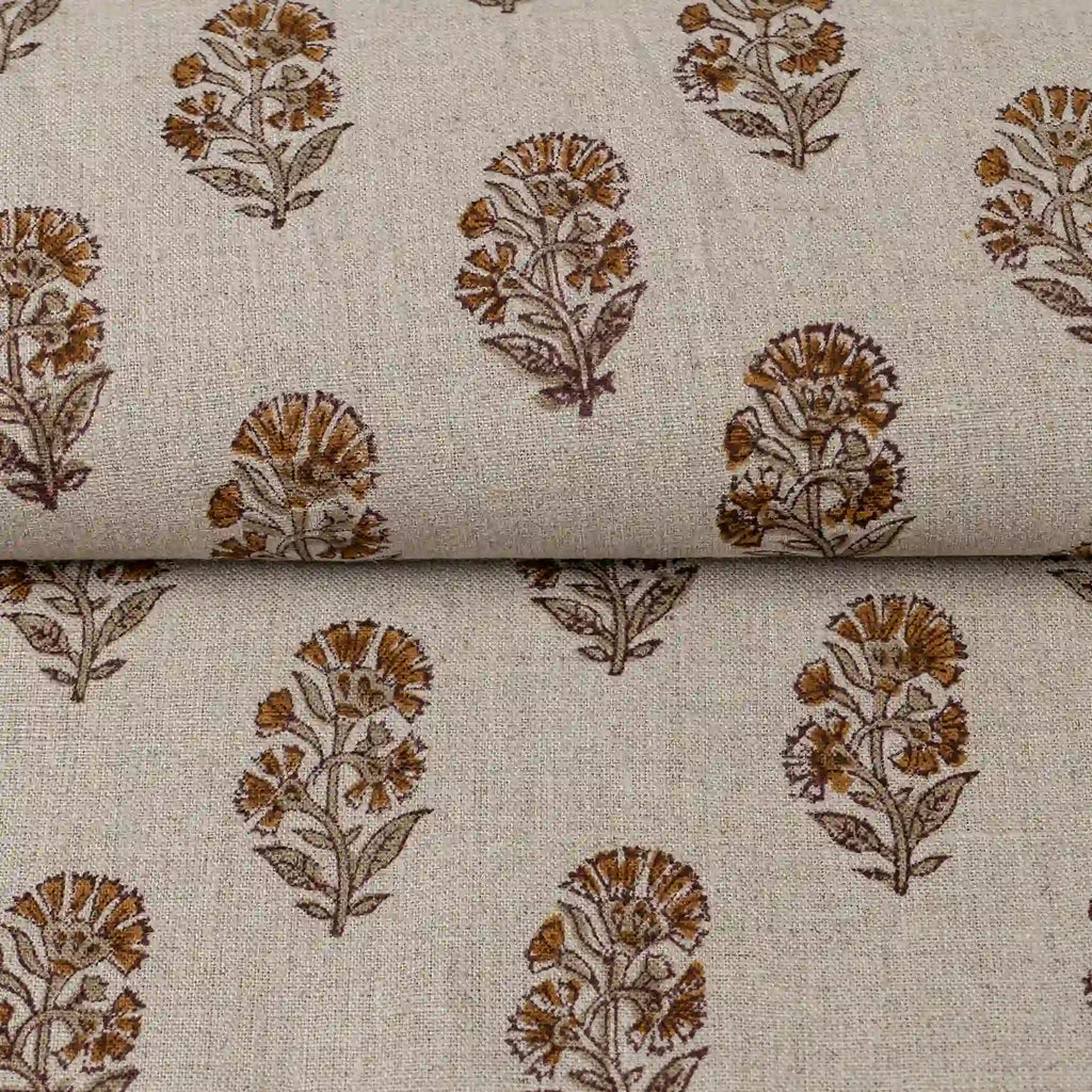Heirloom Garden Natural Linen Fabric by the Yard