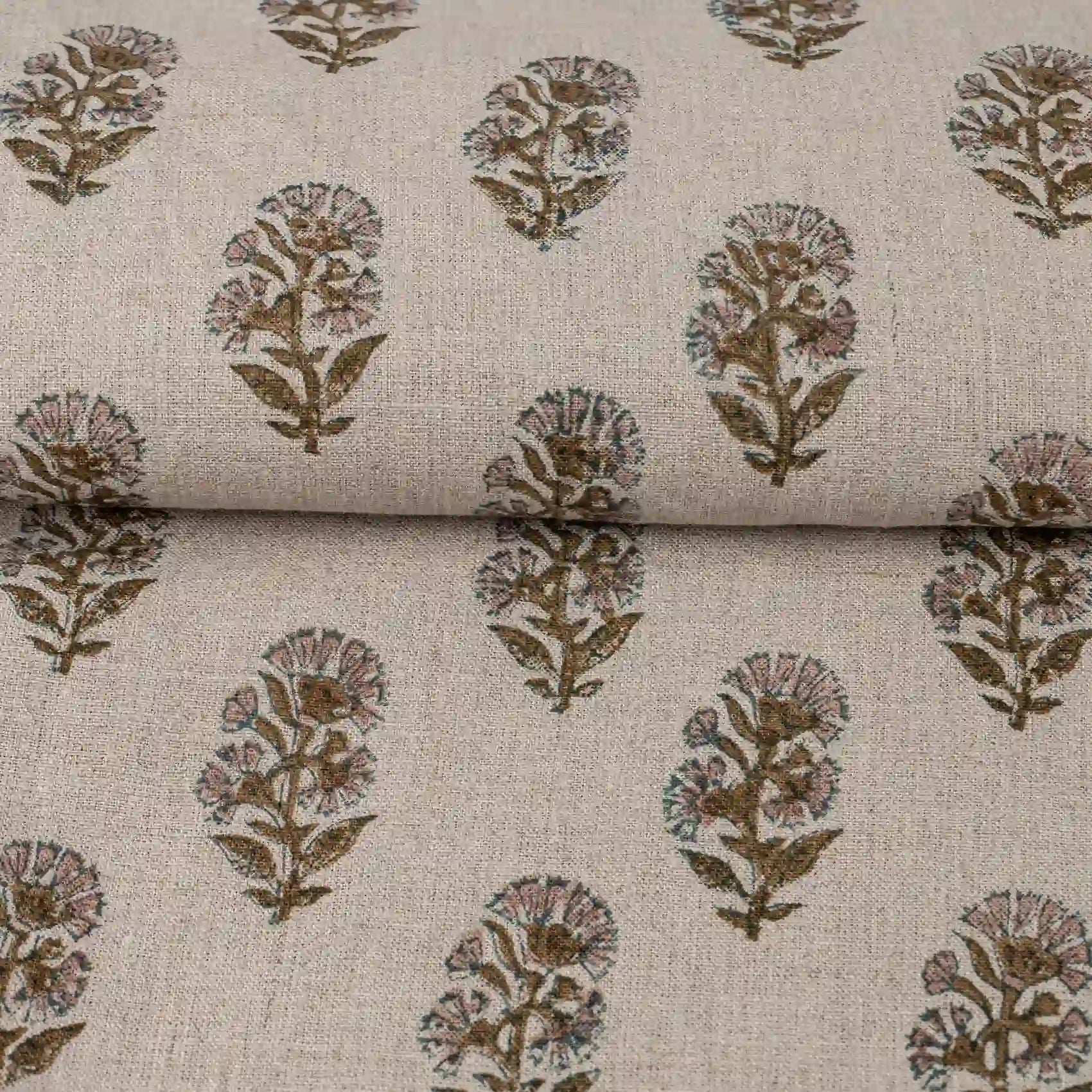 Heirloom Garden Natural Linen Fabric by the Yard