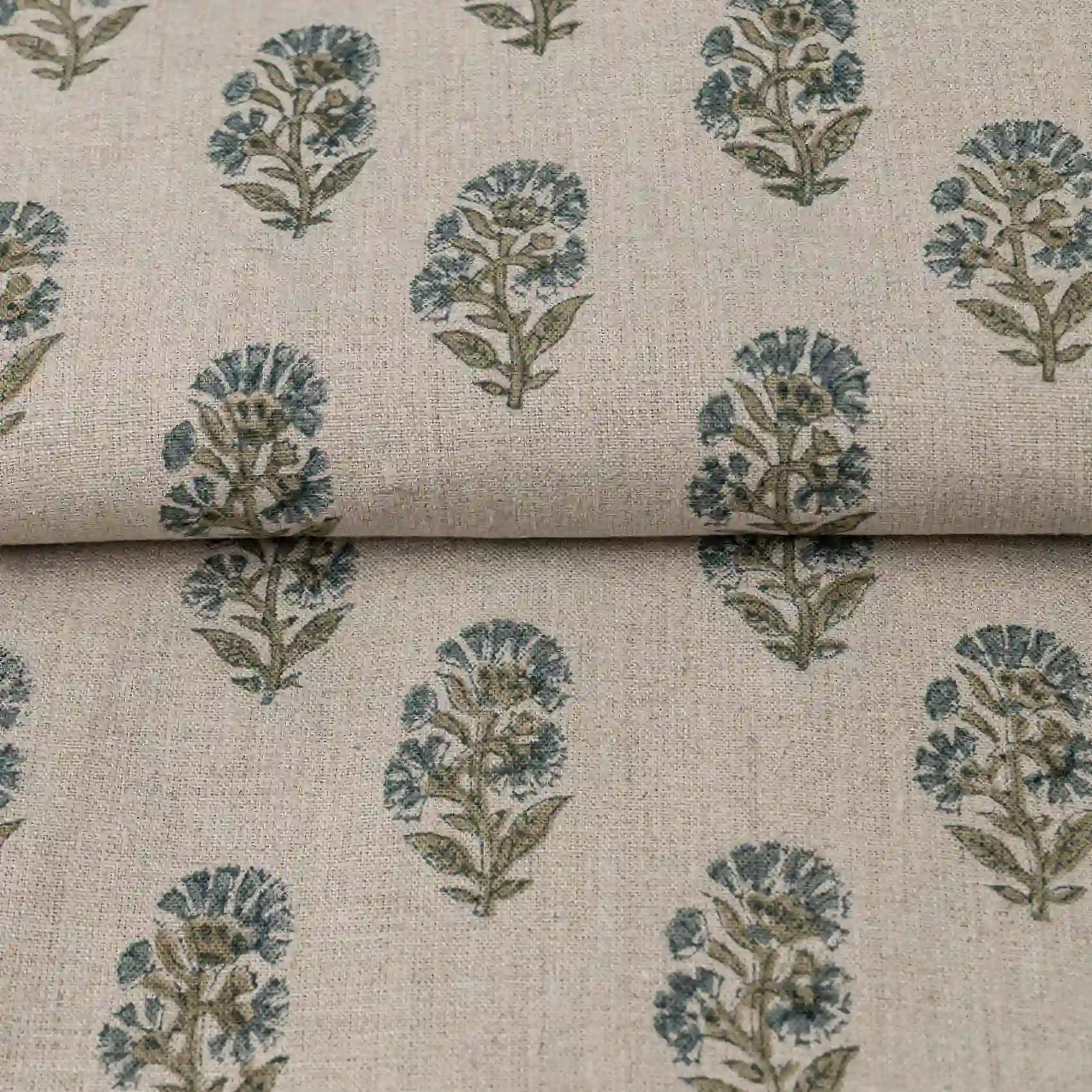 Heirloom Garden Natural Linen Fabric by the Yard