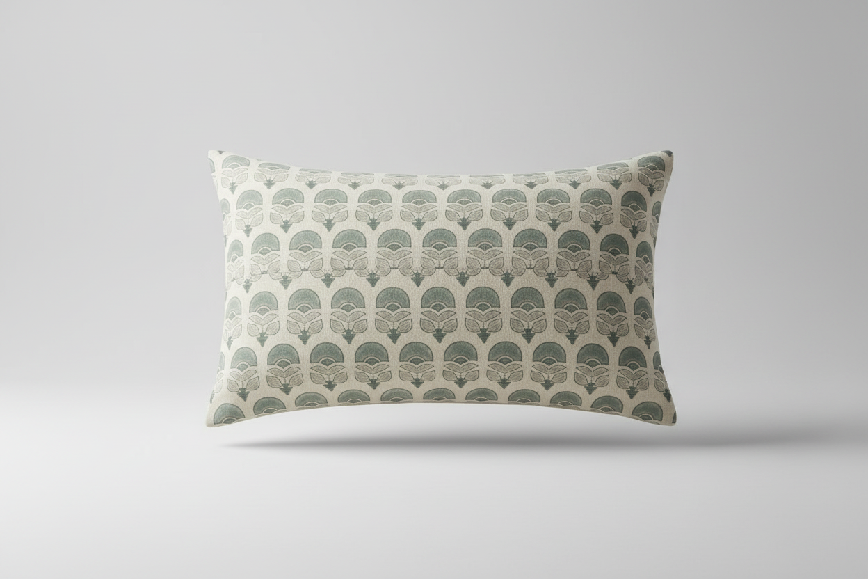 Hepburn Ditsy Prints Oat Pillow Cover 16" x 42" Double Sided Pillow Covers