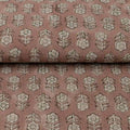Hollow Fern Dawn Pink Linen Fabric by the Yard