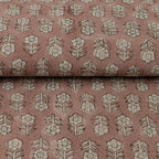 Hollow Fern Dawn Pink Linen Fabric by the Yard