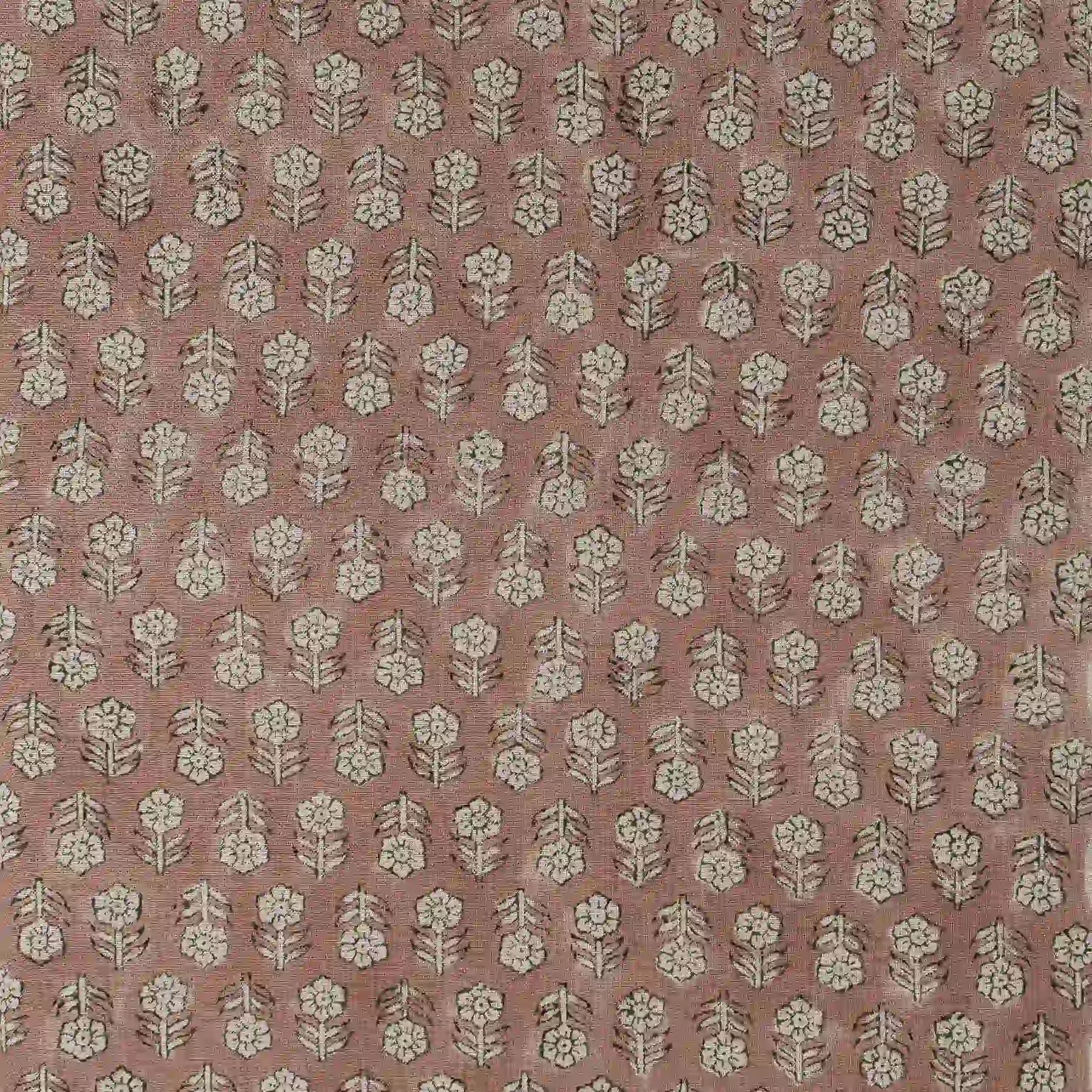 Hollow Fern Dawn Pink Linen Fabric by the Yard