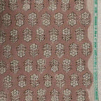 Hollow Fern Dawn Pink Linen Fabric by the Yard