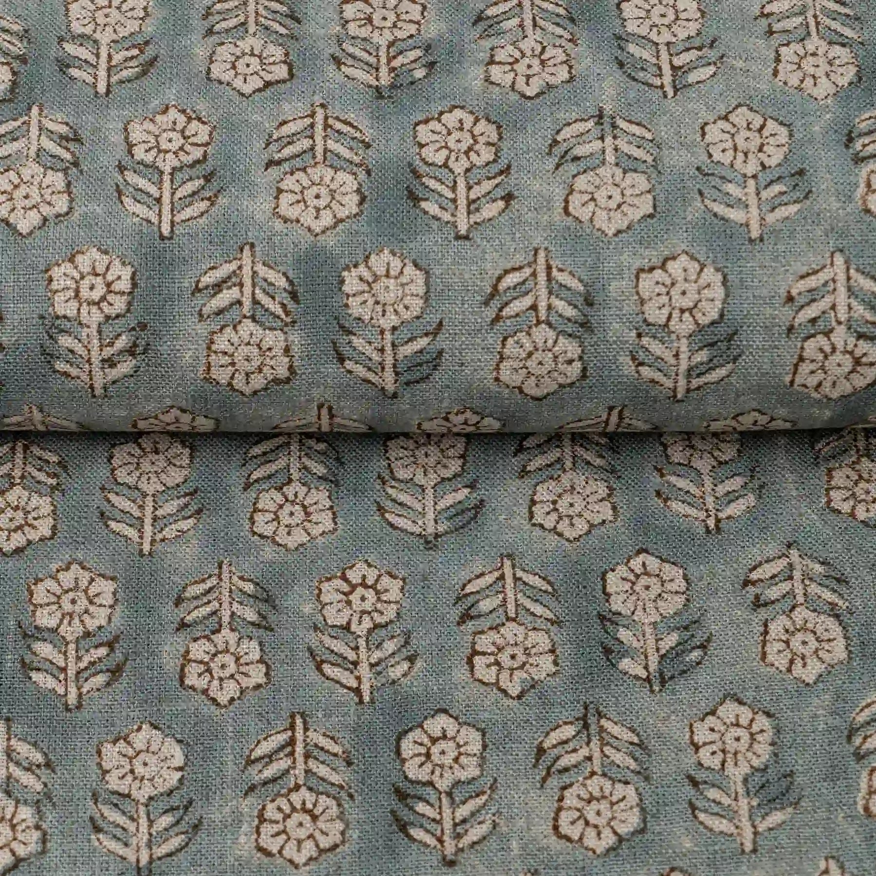 Hollow Fern Dawn Pink Linen Fabric by the Yard