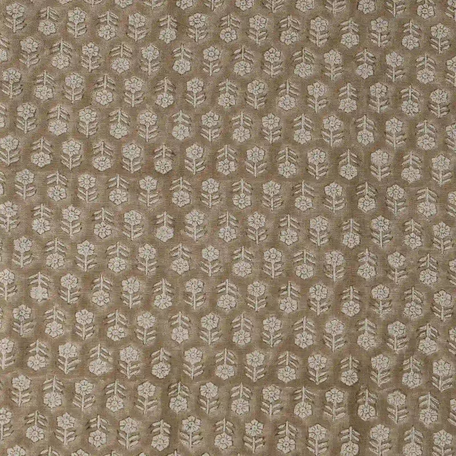 Hollow Fern Dawn Pink Linen Fabric by the Yard