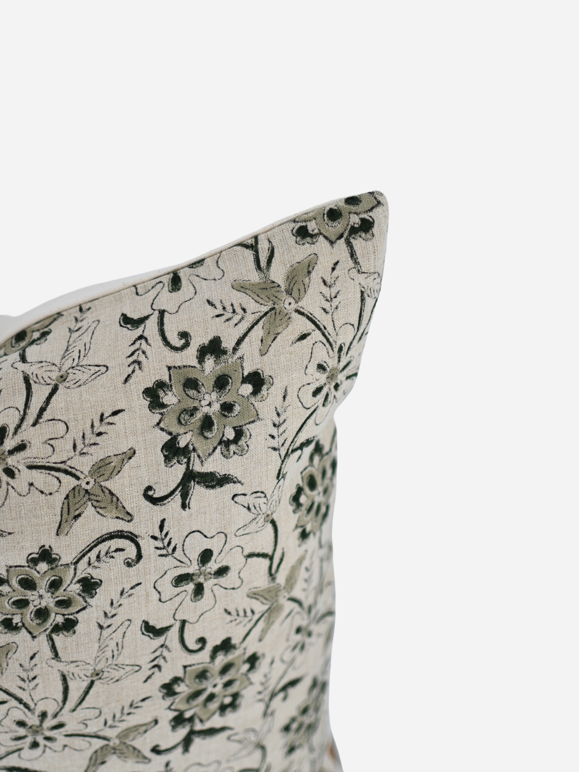 Holly Botanical Print Warm White Pillow Cover Pillow Covers