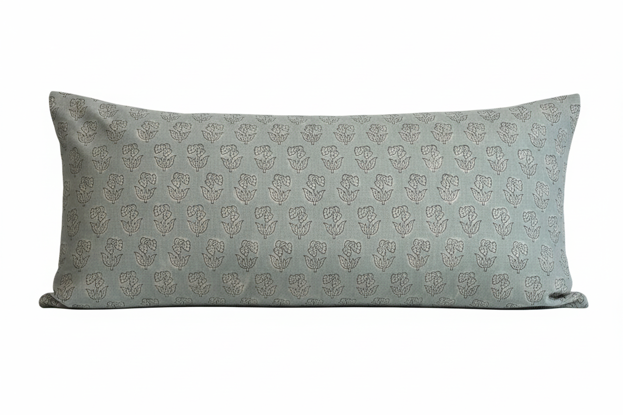 Felicity Ditsy Prints Washed Aqua Pillow Cover Pillow Covers