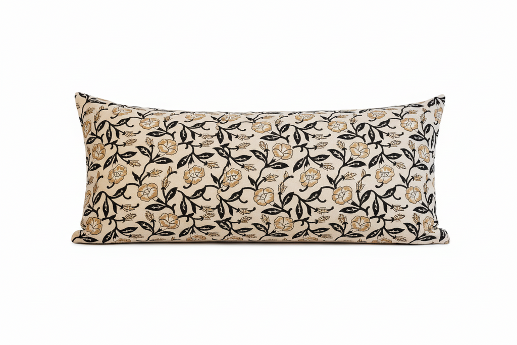 Ingrid Botanical Print Oat Pillow Cover Pillow Covers