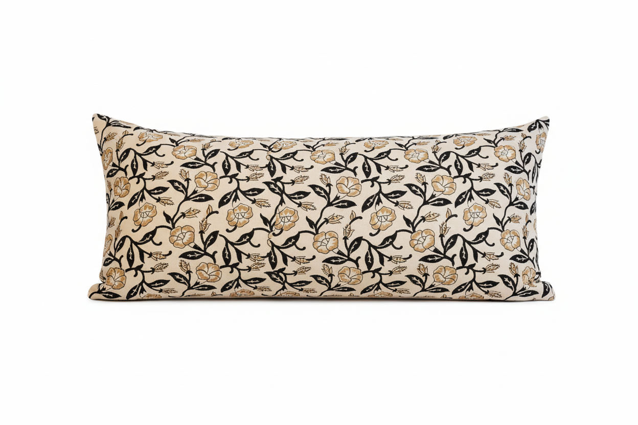 Ingrid Botanical Print Oat Pillow Cover Pillow Covers