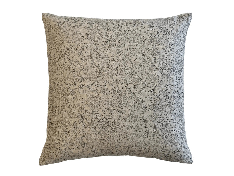 Ella Botanical Print Natural Linen Pillow Cover Single Sided Pillow Covers