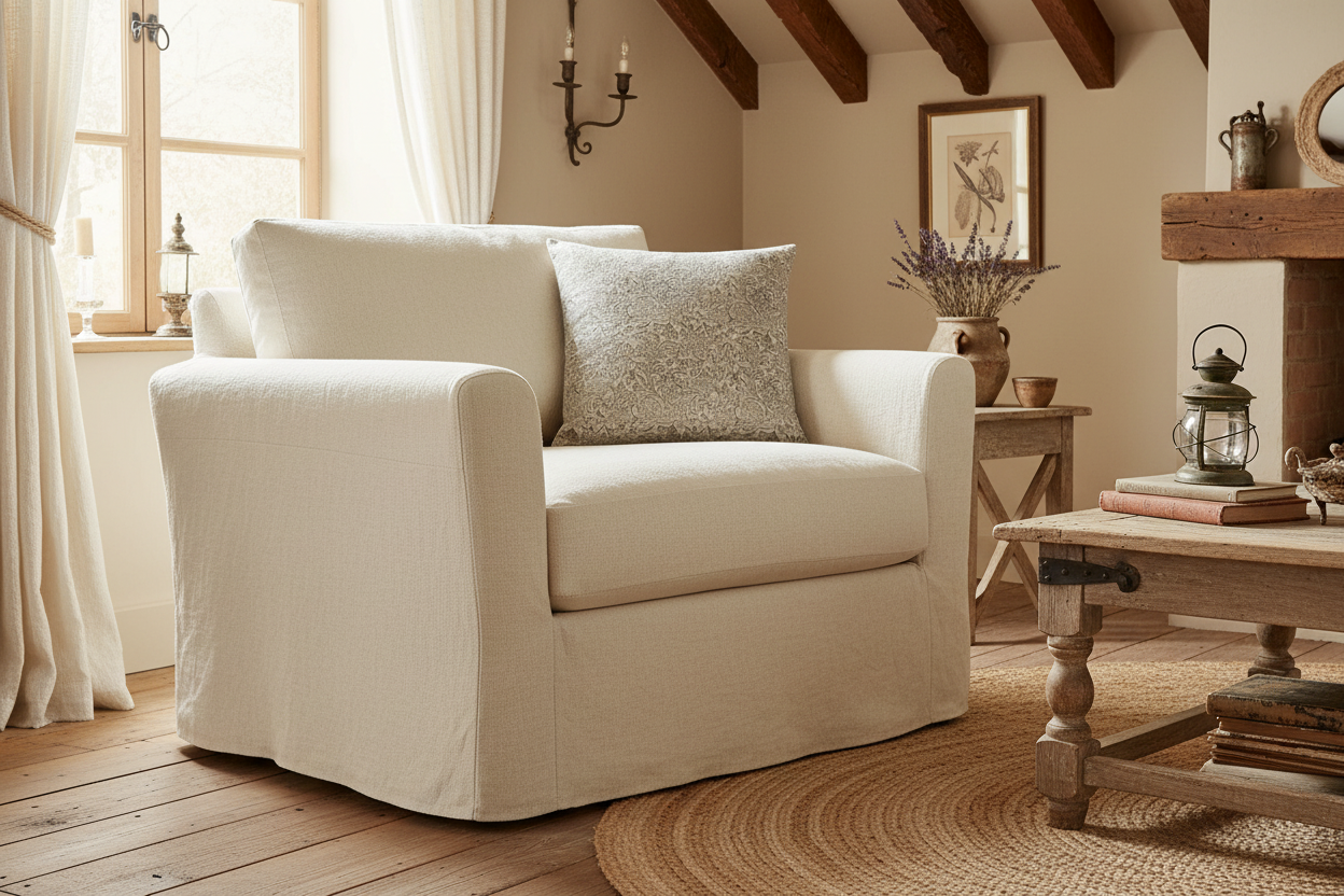 Ella Botanical Print Natural Linen Pillow Cover