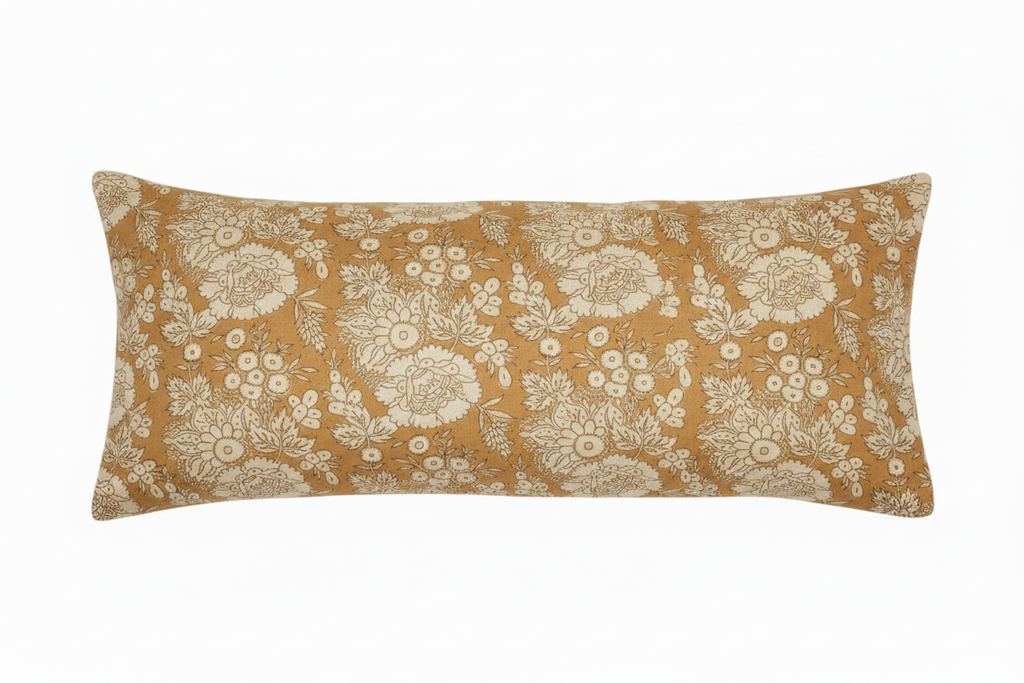 Montana Botanical Print Camel Pillow Cover 20" x 14" Double Sided Pillow Covers