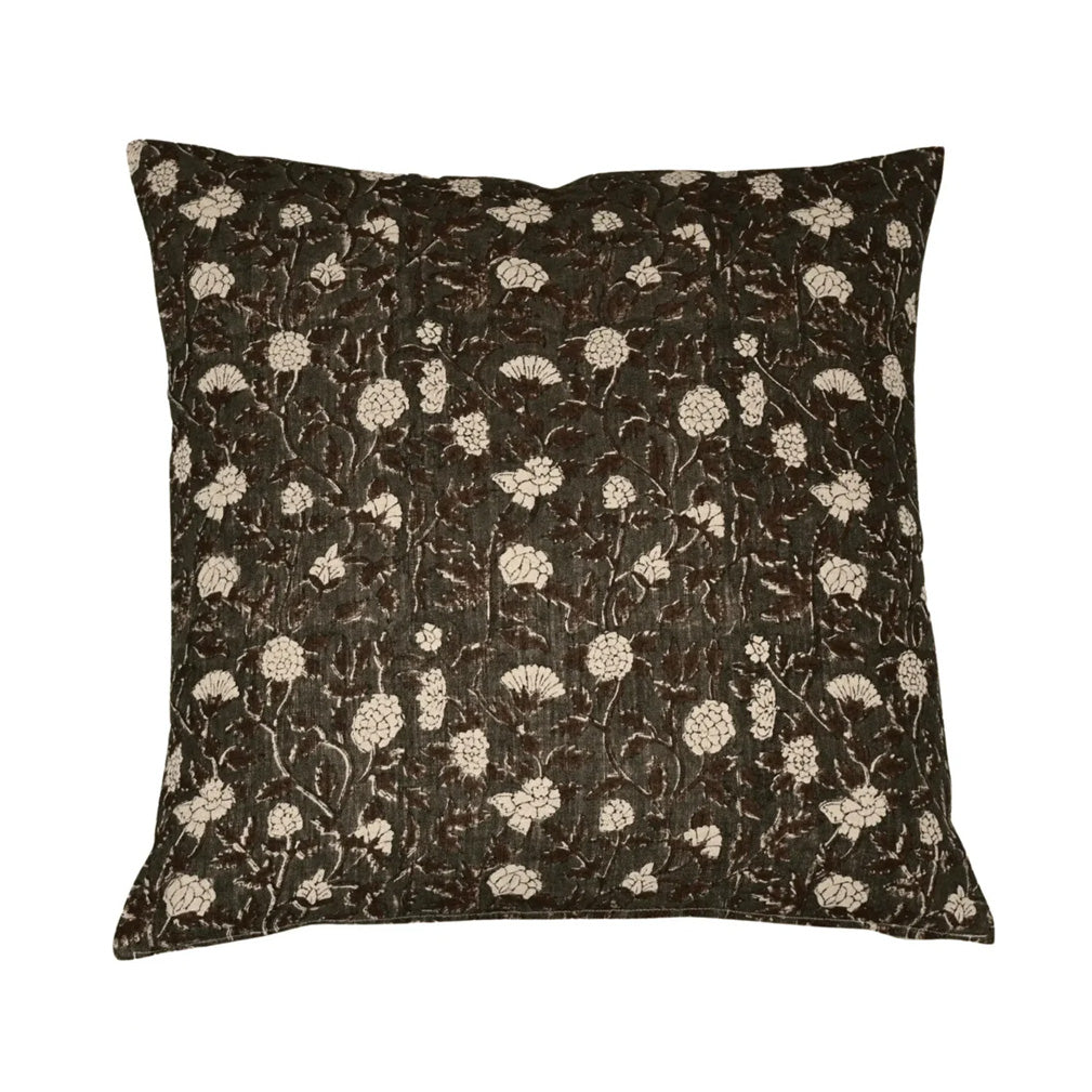 Arabella Botanical Print Forest Green Pillow Cover