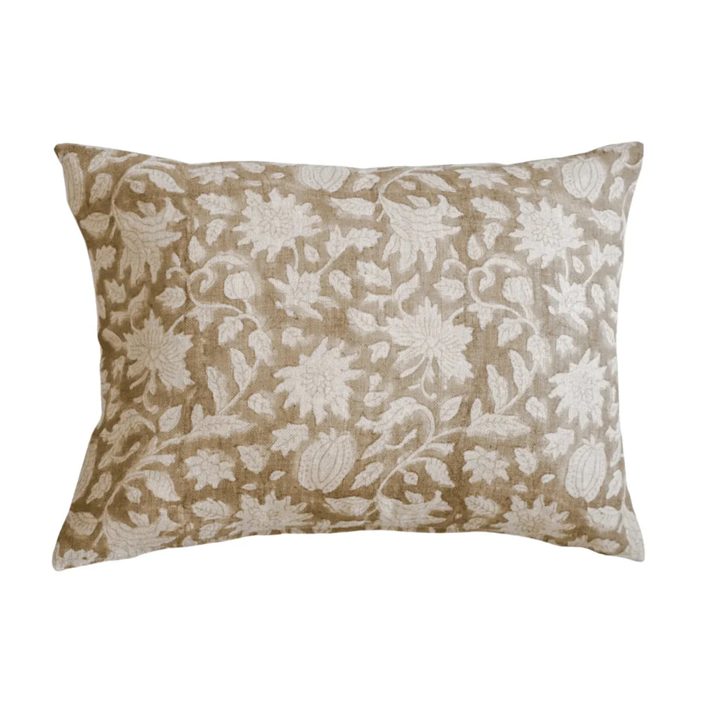 Molly Botanical Print Deep Caramel Pillow Cover Pillow Covers