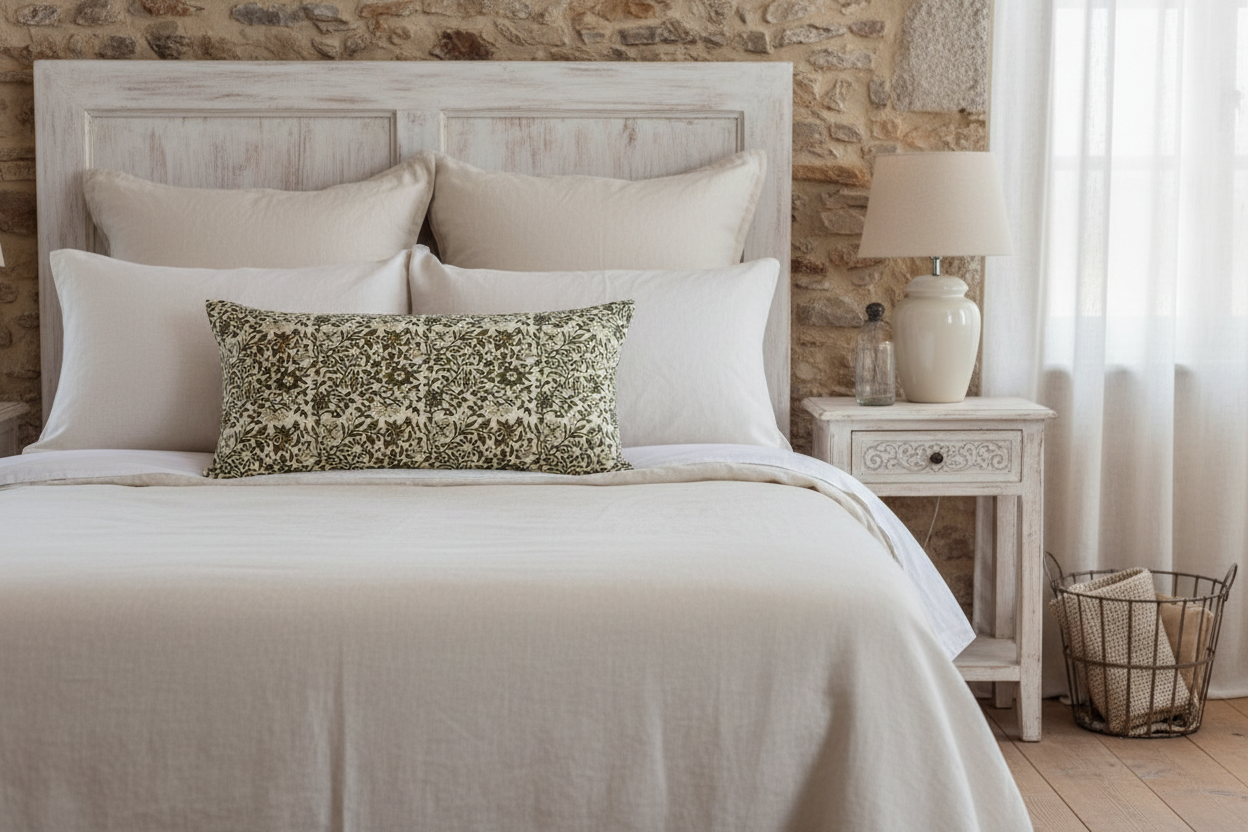 Mira Botanical Print Mocha Pillow Cover