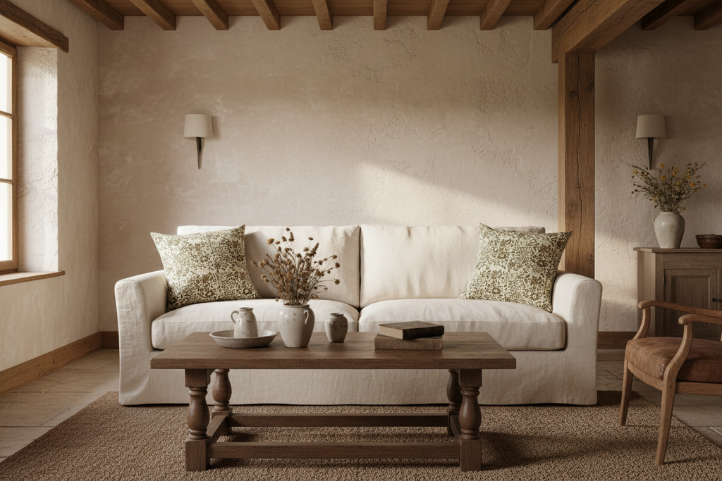 Mira Botanical Print Mocha Pillow Cover