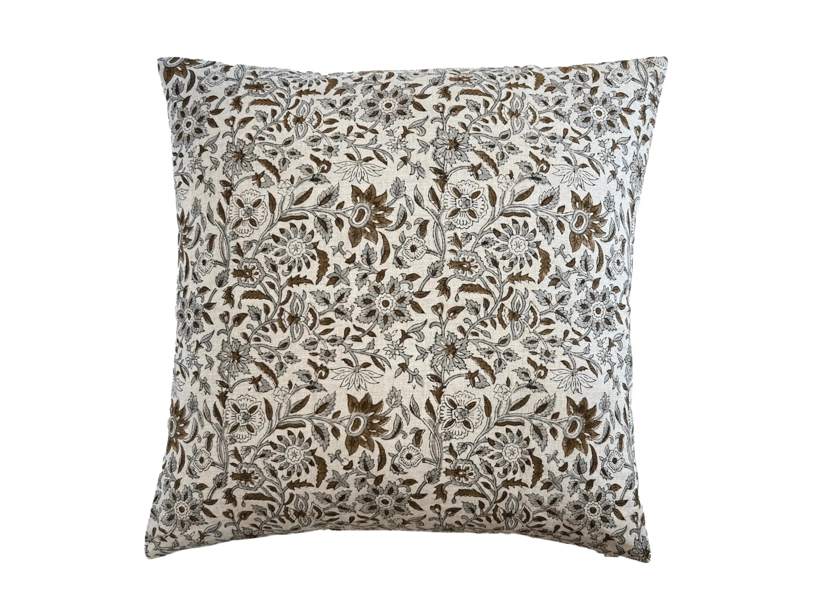 Cassana Botanical Print Warm White Pillow Cover Single Sided Pillow Covers