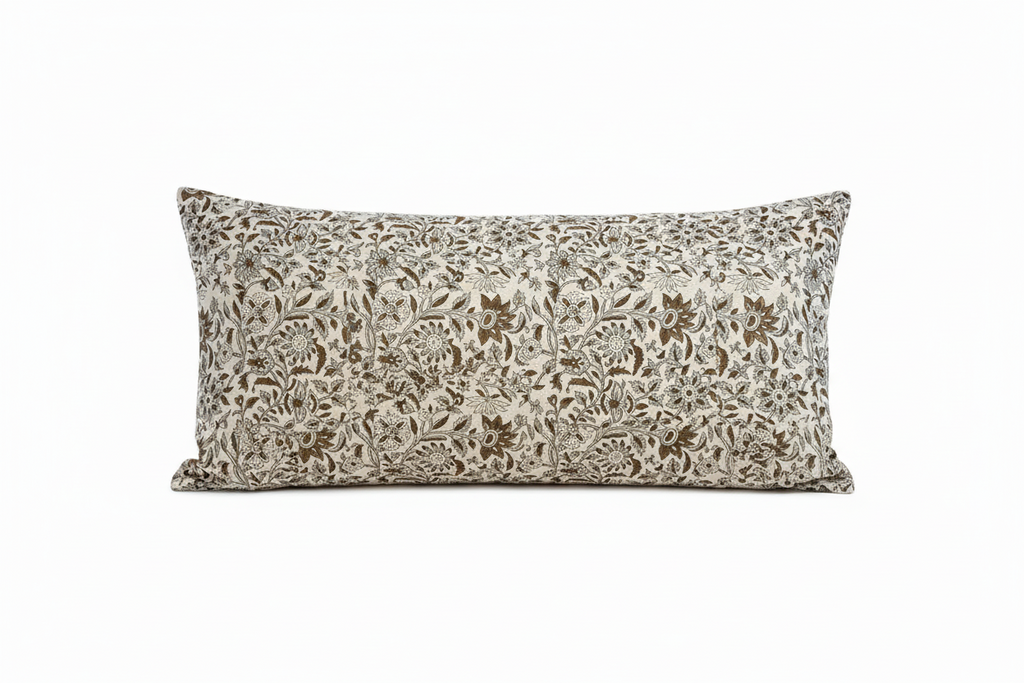 Cassana Botanical Print Warm White Pillow Cover Pillow Covers