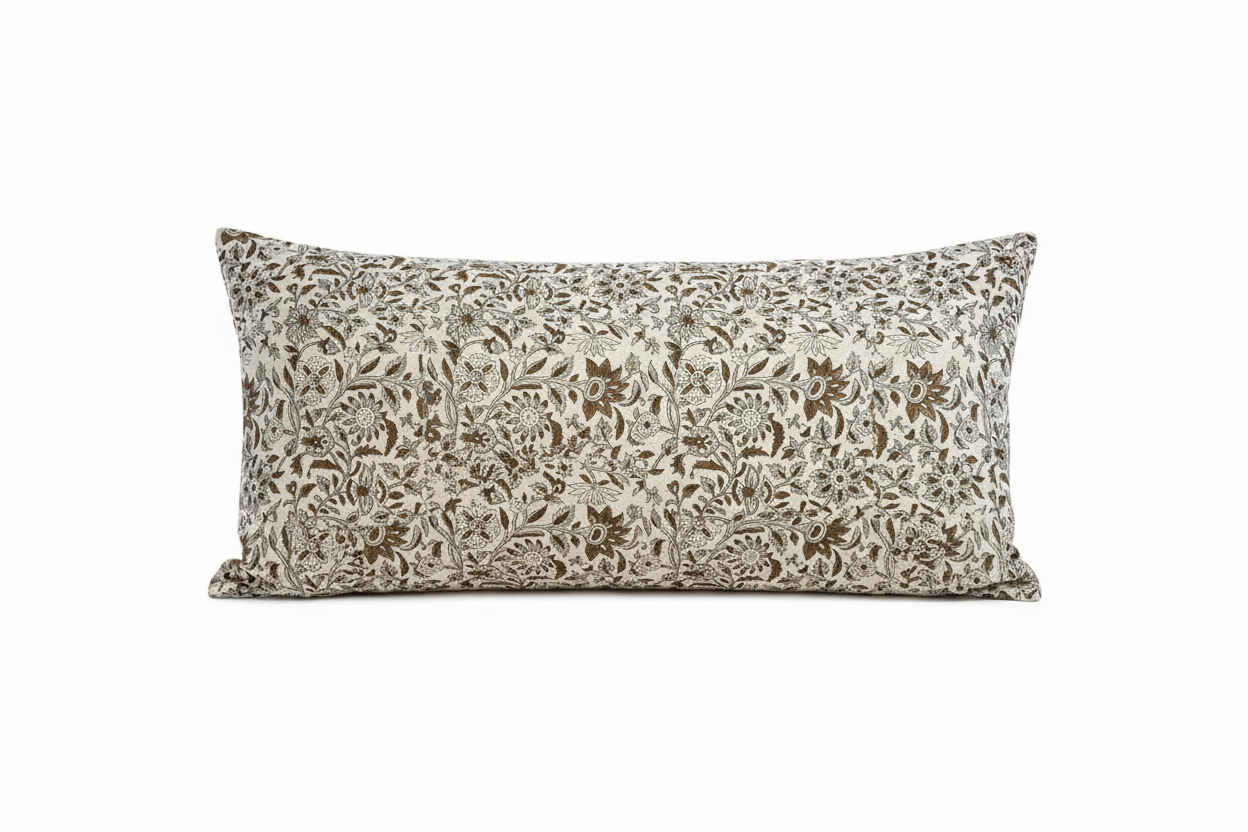 Cassana Botanical Print Warm White Pillow Cover Pillow Covers