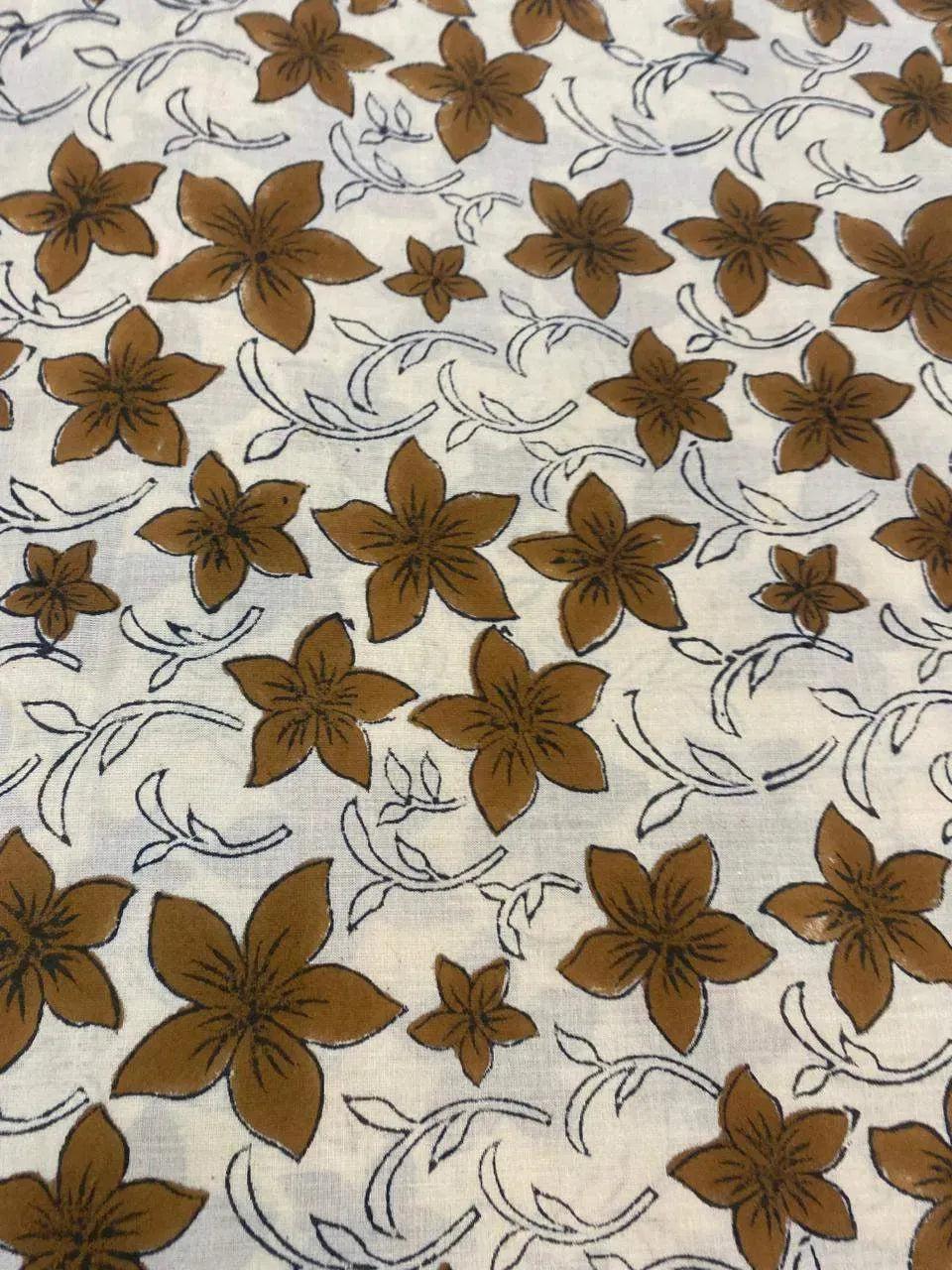 Bob Cotton Block Print Fabric by the Yard Cotton Fabric