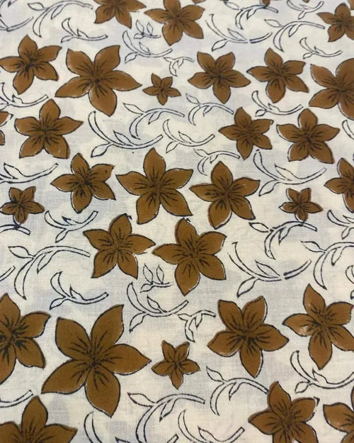 Bob Cotton Block Print Fabric by the Yard Cotton Fabric