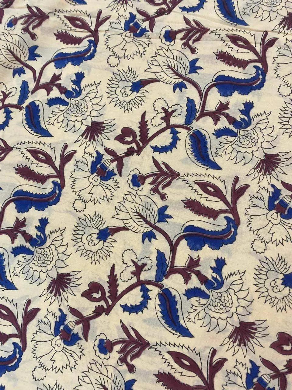 Sorrel Indian Cotton Block Print Cotton Fabric