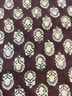Ida Hand Block Print Indian Cotton Fabric Brown Cotton Fabric