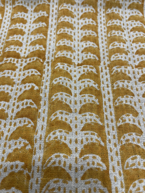 2 Yards Cut Out-Dixie Hand Printed Linen Fabric 2 Yards Linen Fabric