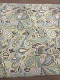 Green & Brown Paisley Cotton Plain-Weave Cut Out Fabric Linen Fabric