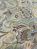 1.5 Yards Cut Out-Green & Brown Paisley Cotton Plain-Weave Fabric 1.5 Yards Linen Fabric