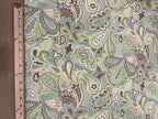 Green & Brown Paisley Cotton Plain-Weave Cut Out Fabric Linen Fabric