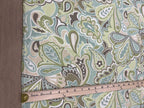Green & Brown Paisley Cotton Plain-Weave Cut Out Fabric Linen Fabric