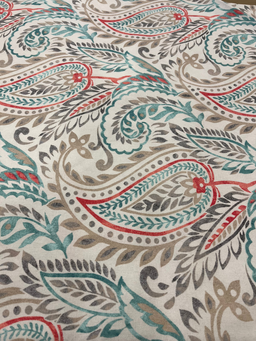 1.5 Yards & 7.5 Yards Cut Out-Paisley Cotton Plain Weave Fabric Linen Fabric