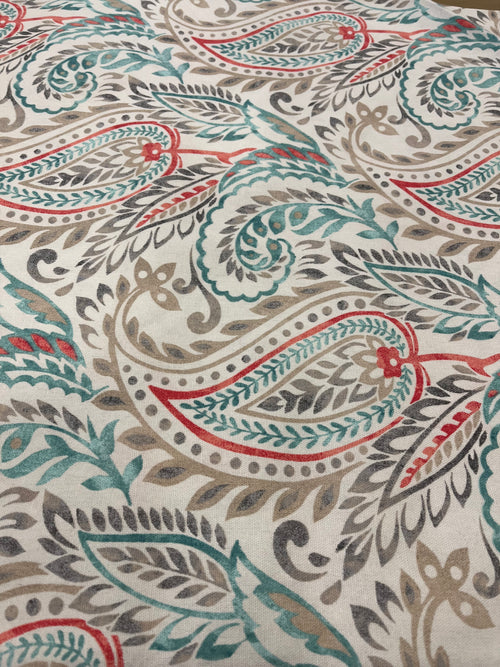 1.5 Yards & 7.5 Yards Cut Out-Paisley Cotton Plain Weave Fabric Linen Fabric