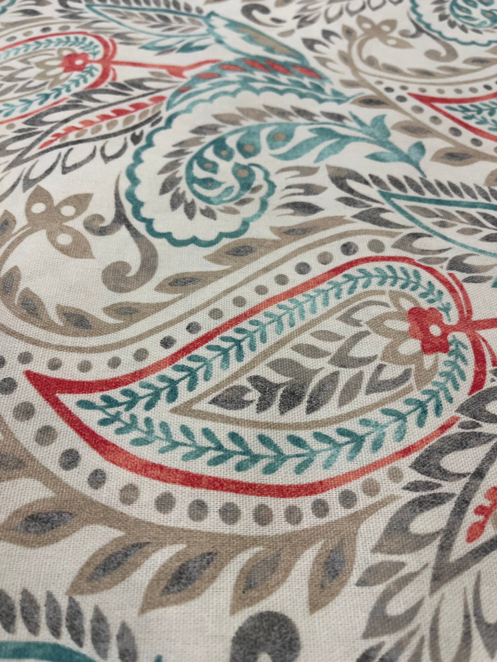 1.5 Yards & 7.5 Yards Cut Out-Paisley Cotton Plain Weave Fabric Linen Fabric