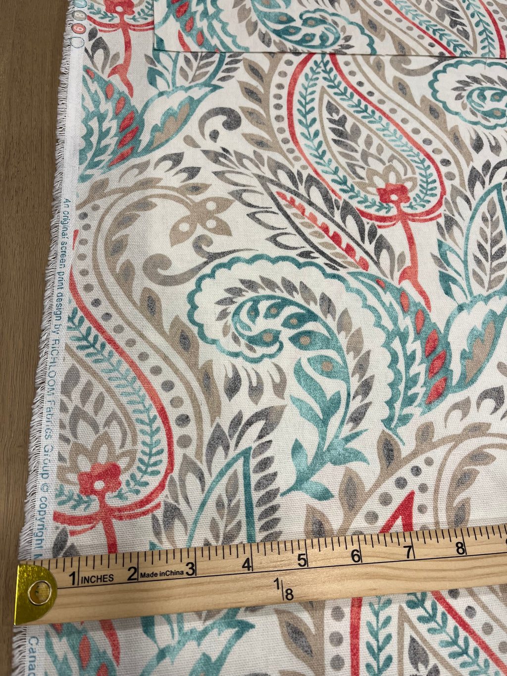 1.5 Yards & 7.5 Yards Cut Out-Paisley Cotton Plain Weave Fabric Linen Fabric