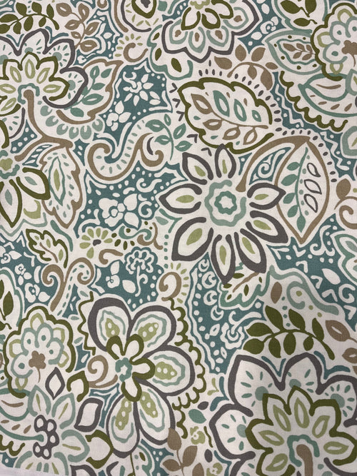 3 Yards Cut Out-Green Flower Cotton Plain-Weave Cut Out Fabric Linen Fabric