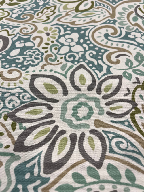 3 Yards Cut Out-Green Flower Cotton Plain-Weave Cut Out Fabric Linen Fabric
