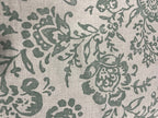 2.5 Yards Cut Out-Sage Green Flowers Cotton Plain Weave Fabric Linen Fabric