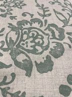 2.5 Yards Cut Out-Sage Green Flowers Cotton Plain Weave Fabric Linen Fabric