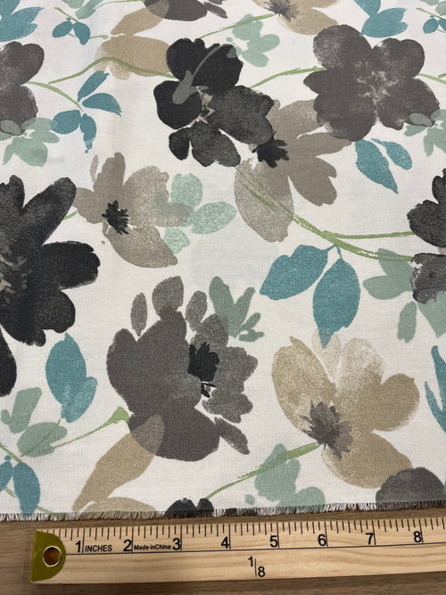 4 Yards Cut Out-Earthy Flowers Cotton Plain-Weave Cut Out Fabric Linen Fabric