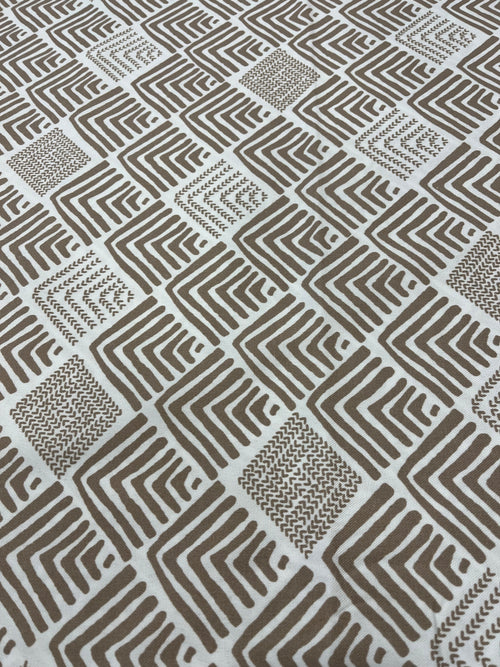2.5 Yards Cut Out-Brown Cotton Plain Weave Fabric Linen Fabric