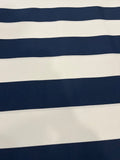 7 Yards Cut Out-Stripe Navy UV Resistant Polyester Fabric Linen Fabric