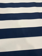 7 Yards Cut Out-Stripe Navy UV Resistant Polyester Fabric Linen Fabric