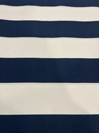 7 Yards Cut Out-Stripe Navy UV Resistant Polyester Fabric Linen Fabric