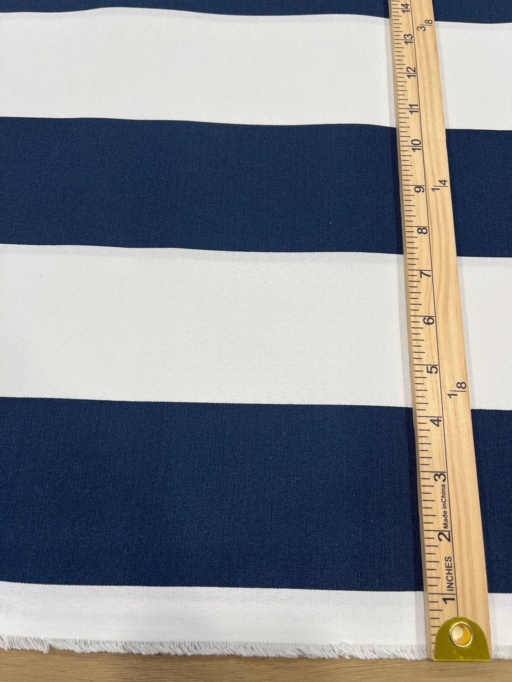 7 Yards Cut Out-Stripe Navy UV Resistant Polyester Fabric Linen Fabric